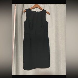 Ann Taylor Black Sleeveless Midi Sheath Dress